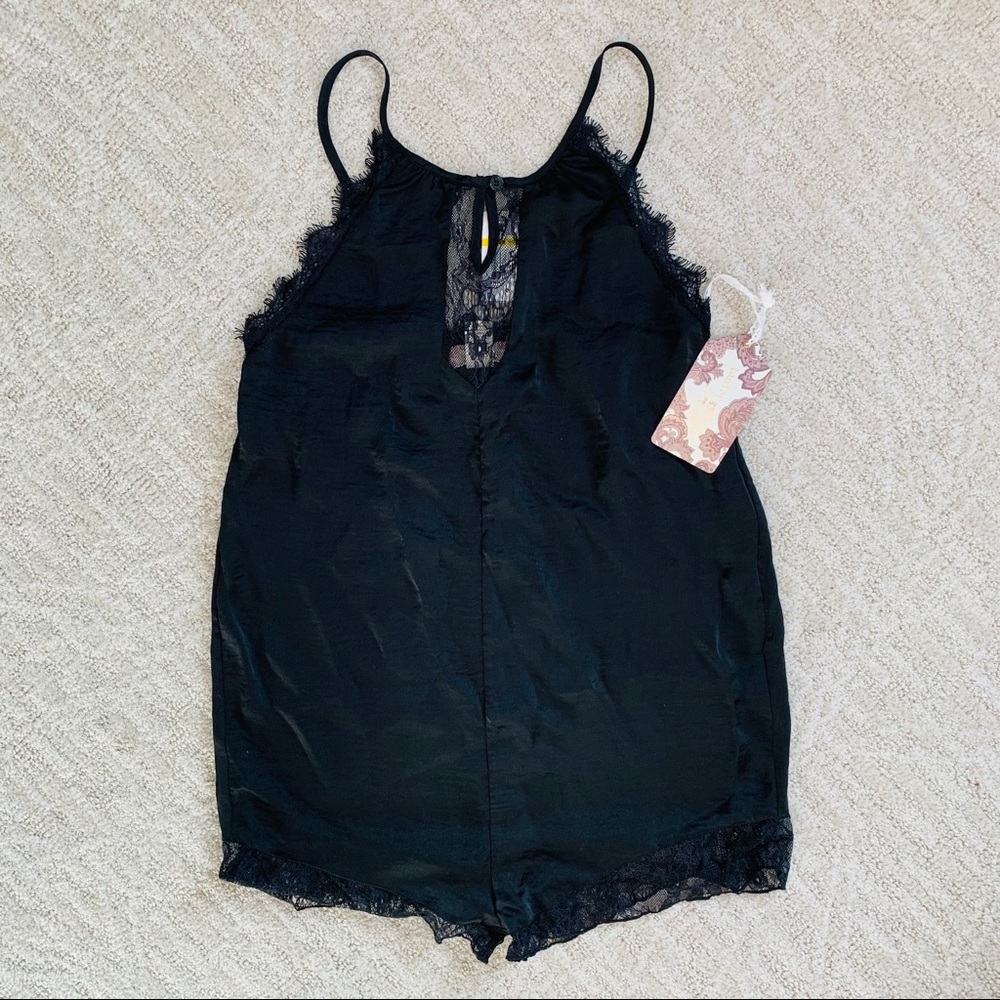 NEW Band of Gypsies Black Lace Lingerie Romper Med